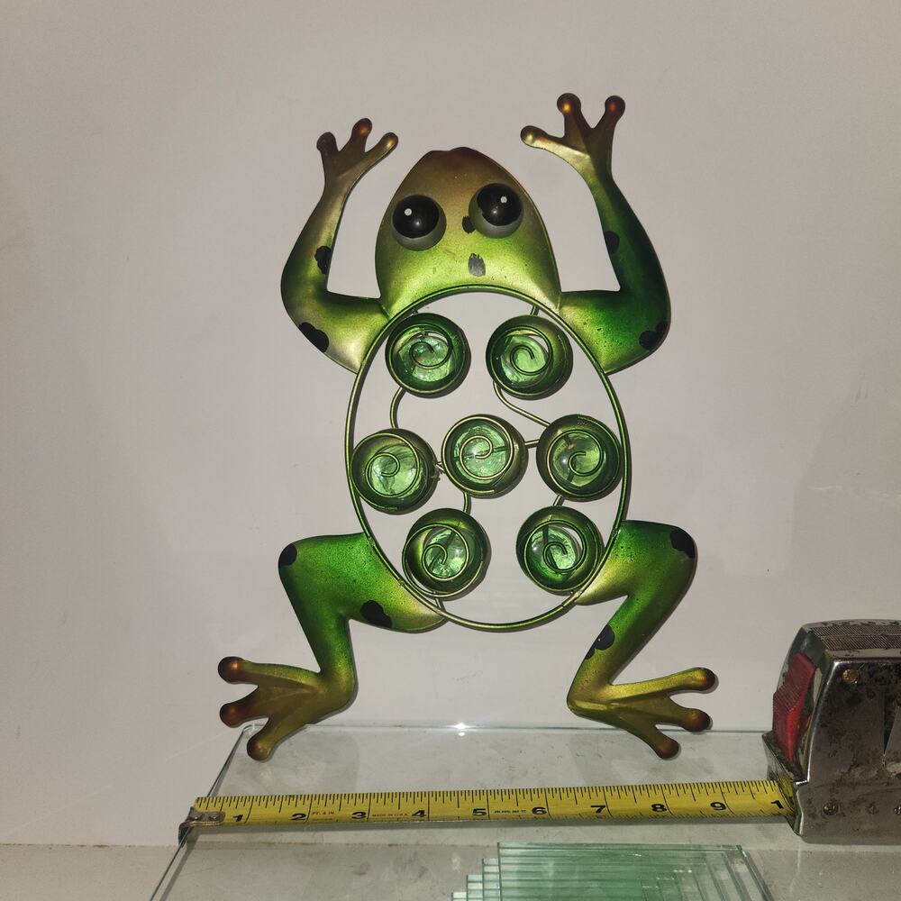 Metal & Glass Frog Garden/Outdoor Yard Art